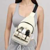 Nerki - Duża nerka torebka plecak saszetka pojemna BOHO ART koty na kanapie KOTKI - miniaturka - grafika 1