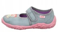 Buty dla dziewczynek - SUPERFIT KAPCIE DZIECIĘCE NIEBIESKIE NA RZEPY 24 Ż6A - miniaturka - grafika 1