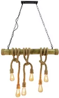 Lampy sufitowe - Haiti lampa wisząca 6xE27 czarna/bambus 4007/6 BM BL - miniaturka - grafika 1