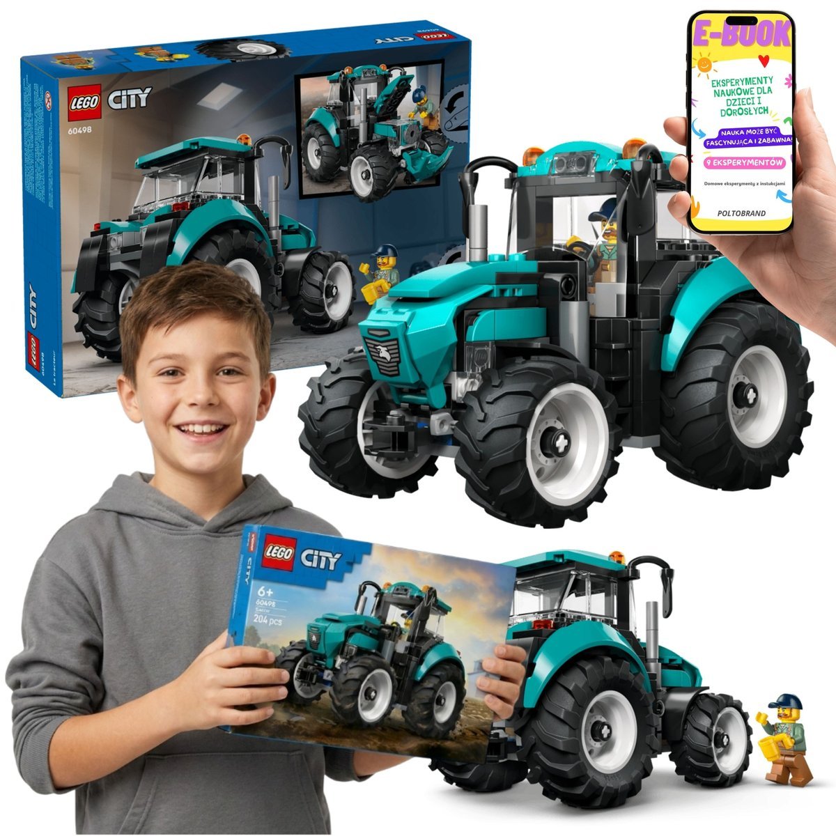 LEGO CITY TRAKTOR 60498 Pojazd Rolniczy LEGO Prezent Dla Chłopca 6+ E-BOOK