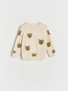 Reserved - Wzorzysty sweter - złamana biel - Bluzy i sweterki niemowlęce - miniaturka - grafika 1