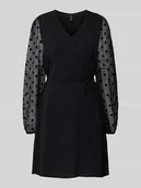 Sukienki - Sukienka koktajlowa o lejącym kroju z półprzezroczystymi rękawami model ‘ALVA’ - miniaturka - grafika 1