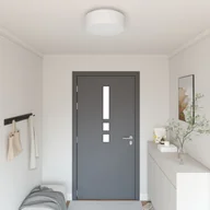 Lampy sufitowe - vidaXL Biała Metal, Tkanina 38 x 13.5 cm Lampa sufitowa Okrągła - miniaturka - grafika 1