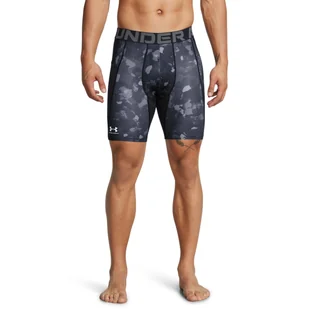 Męskie legginsy krótkie treningowe Under Armour UA Hg Armour Prtd Comp Sts - szare - UNDER ARMOUR - Spodnie sportowe męskie - miniaturka - grafika 1