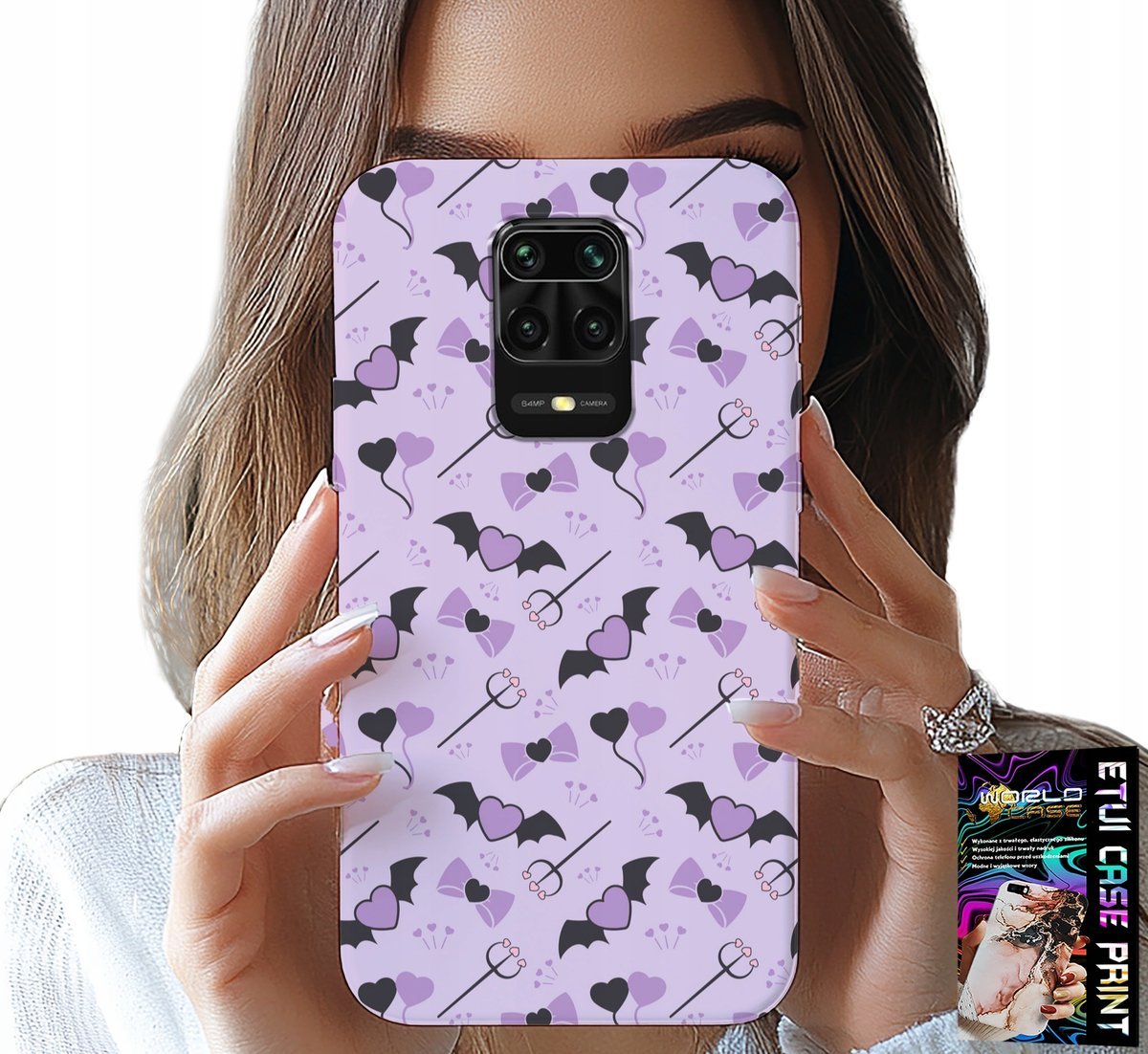 ETUI DO XIAOMI NOTE 9 PRO / 9S - MODNE WZORY WIDŁY SERCA KOKARDKI KOKARDA