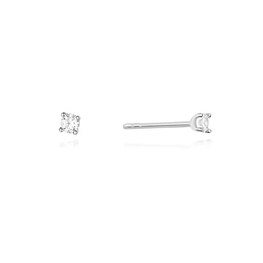 Złote kolczyki Diament 2 x 0,04ct białe złoto pr. 585