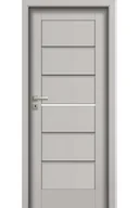 Drzwi wewnętrzne - Pol-Skone Dzwi Wewnętrzne Z Szybą Slim V3Sa Laminowane Platino - miniaturka - grafika 1