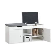 Szafki na buty - SoBuy Ławka na buty, ławka do siedzenia FSR96-W - miniaturka - grafika 1