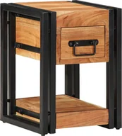 Szafki nocne - vidaXL Szafka nocna Brązowa Lite drewno akacjowe, Żelazo 30 x 30 x 40 cm - miniaturka - grafika 1