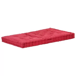 vidaXL Poduszka na podłogę lub palety, bawełna, 120x80x10 cm, burgund vidaXL - Poduszki na krzesła - miniaturka - grafika 1