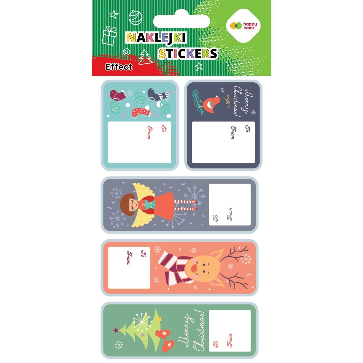 Naklejki EFFECT-Xmas Stamp Tag, 10 cm x 20 cm, Happy Color