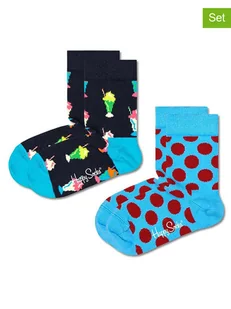 Happy Socks Skarpety (2 pary) w kolorze czarnym i błękitnym - Skarpetki damskie - miniaturka - grafika 1