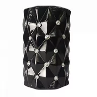 Wazony i flakony - Ceramiczny wazon w stylu Glamour z kryształkami - CZARNY mały - miniaturka - grafika 1