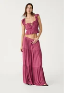 Spódnice - Stradivarius Spódnica maxi w stylu boho Cielisty róż M - miniaturka - grafika 1