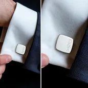 Spinki do mankietów i krawatów - Ślubne spinki do mankietów z inicjałami i datą na ślub lub rocznicę - miniaturka - grafika 1