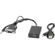 Adaptery i przejściówki - Lanberg Adapter VGA + 3.5 mm miniJack - HDMI - miniaturka - grafika 1