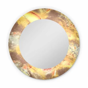 Lustro łazienkowe led barwa neutralna okrągłe 80 cm Onyx Gold Manufaktura Parczówek - Lustra - miniaturka - grafika 1