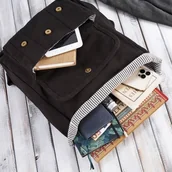 Plecaki - Plecak męski ze skóry wegańskiej PAOLO PERUZZI E-05-BL czarny - miniaturka - grafika 1