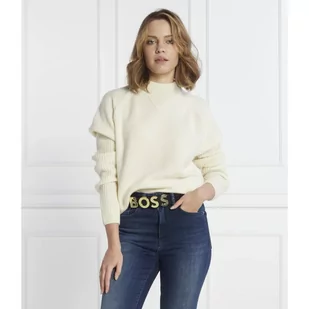 BOSS Wełniany sweter Foltin | Regular Fit - Swetry damskie - miniaturka - grafika 1