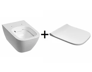 Koło Modo Pure Zestaw Toaleta WC podwieszana 54x35 cm Rimfree bez kołnierza z deską wolnoopadającą biały L33123000+L30112000 - Miski WC - miniaturka - grafika 1