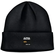 Czapki damskie - Czapka zimowa ALPHA INDUSTRIES LABEL czarna 118934 03 - miniaturka - grafika 1