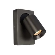Lampy ścienne - Lucide Nigel 09929/06/16 kinkiet lampa ścienna spot 1x5W GU10 czarny - miniaturka - grafika 1
