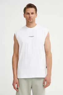 G-Star Raw t-shirt bawełniany męski kolor biały D24567-C336 - Koszulki męskie - miniaturka - grafika 1
