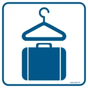 Systemy ekspozycyjne i znaki informacyjne - RA004 SZATNIA Z PRZECHOWANIEM BAGAŻU, FN - FOLIA SAMOPRZYLEPNA; (100X100MM) - miniaturka - grafika 1