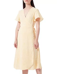 Vila Damska sukienka VILOVIE S/S WRAP MIDI/SU-NOOS sukienka, Golden Haze/AOP: Sally, 42 - Sukienki - miniaturka - grafika 1