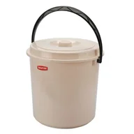 Inne artykuły do sprzątania - Wiadro 10 l z pokrywą beżowe - miniaturka - grafika 1