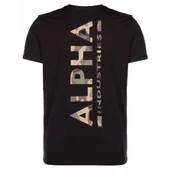 Odzież taktyczna i umundurowanie - Alpha Industries Backprint T Camo Print 128507CP 380 - Czarna/Woodland S - miniaturka - grafika 1