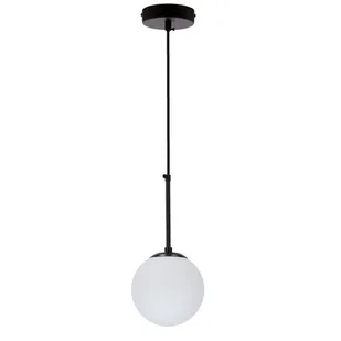 POMPEI LAMPA WISZĄCA CZARNY E27 KLOSZ BIAŁY 15CM - Lampy sufitowe - miniaturka - grafika 1