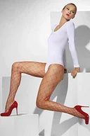 Rajstopy - Smiffys Diamond rajstopy siatkowe - czerwone - miniaturka - grafika 1