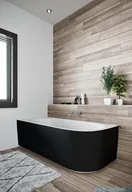Wanny z hydromasażem - Riho Desire Corner wanna asymetryczna prawa czarno-biała MATOWA  Riho Fall napełnianie przez przelew 170x77cm B156007220 - miniaturka - grafika 1