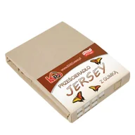 Prześcieradła - Prześcieradło jersey z gumką 160x200 beżowe cappuccino KARO - miniaturka - grafika 1