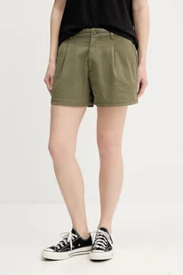 Guess Jeans szorty damskie kolor zielony gładkie medium waist W5GD1U WGB51 - Spodnie sportowe damskie - miniaturka - grafika 1