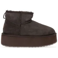 Botki damskie - Buty Emu Australia Stinger Micro Flatform W13082CHOC - brązowe - miniaturka - grafika 1