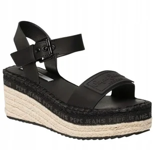 PEPE JEANS WITNEY BRAND DAMSKIE BUTY CZARNE SANDAŁY ESPADRYLE 37 AWK - Espadryle damskie - miniaturka - grafika 1
