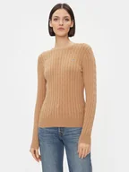 Swetry damskie - Gant Sweter 4800100 Beżowy Slim Fit - miniaturka - grafika 1