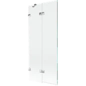 Parawany nawannowe - Mexen Lunar parawan nawannowy 2-skrzydłowy lewy 80 x 150 cm, transparent, chrom - 897-080-100-01-00-L - miniaturka - grafika 1