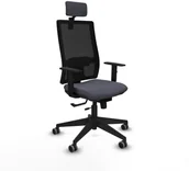 Fotele i krzesła biurowe - Krzesło Biurowe z Zagłówkiem Horna Traslack Piqueras y Crespo 1D066G2 Ciemny szary - miniaturka - grafika 1