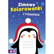 Kolorowanki, wyklejanki - Zimowe kolorowanki z pingwinem - miniaturka - grafika 1
