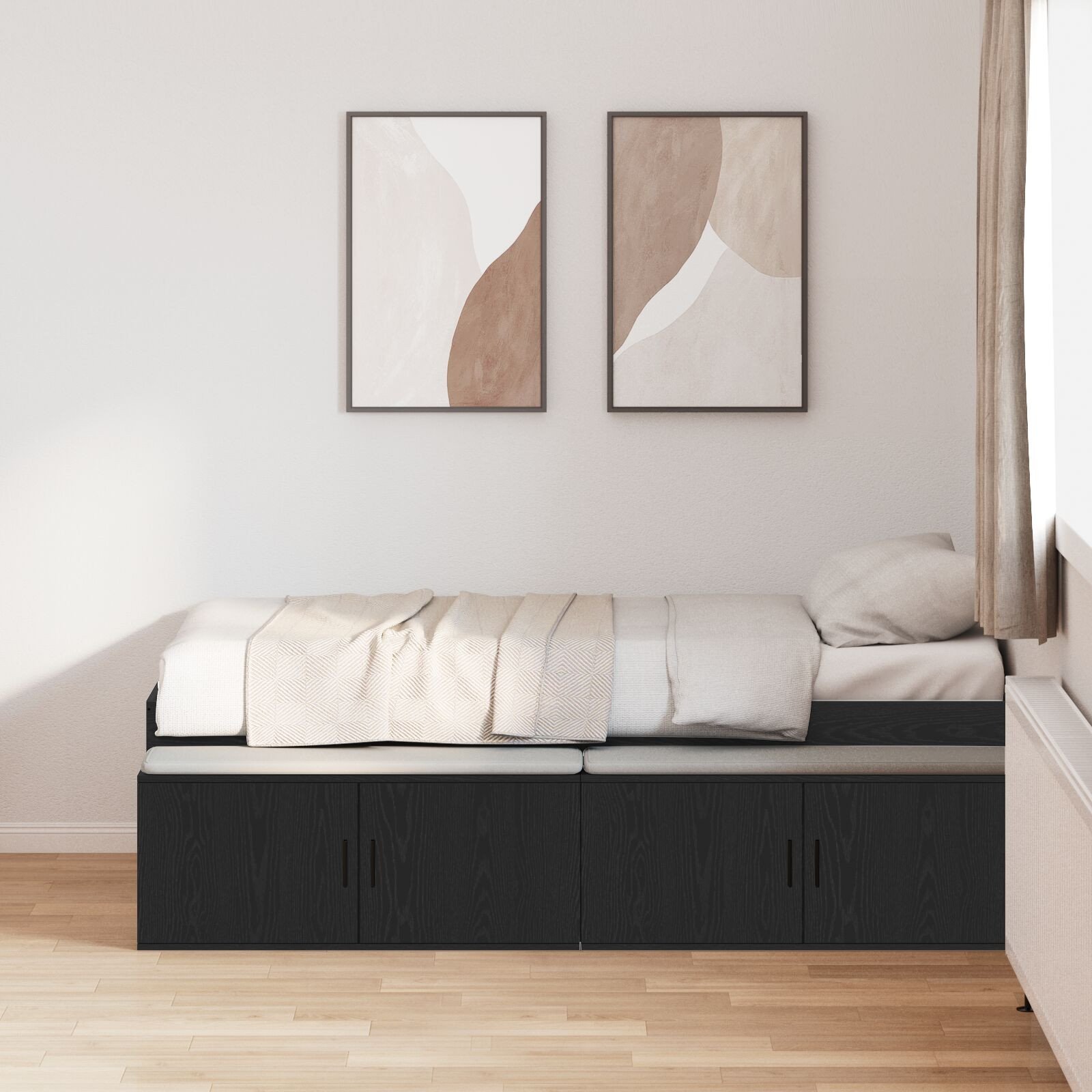 vidaXL Łóżko z szufladami Dąb czarny 100x200 cm