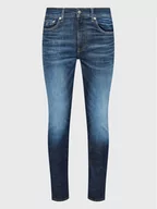 Spodnie męskie - Calvin Klein Jeans Jeansy J30J317659 Granatowy Slim Taper Fit - miniaturka - grafika 1