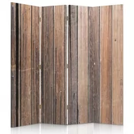 Parawany - Parawan pokojowy FEEBY, Drewniane deski, Dwustronny 145x170cm 4-częściowy - miniaturka - grafika 1