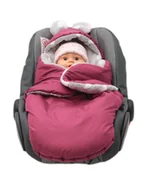 Śpiworki dla dzieci - Culbaby, Śpiworek Myszka do wózka fotelik nosidło ortalion bordo bipolar serca - miniaturka - grafika 1