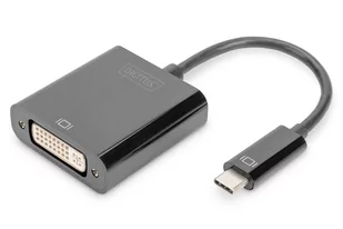 DIGITUS Adapter graficzny USB Typ C na DVI Full HD czarny 0,1m - Złącza, przejściówki, adaptery - miniaturka - grafika 1
