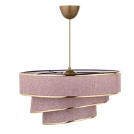 Lampy sufitowe - Lampa wisząca w różowo-złotym kolorze z tekstylnym kloszem ø 40 cm Couper – Opviq lights - miniaturka - grafika 1