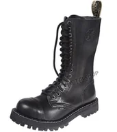 Botki męskie - glany STEEL - BLACK (15-dziurkowe) z suwakiem-42 - miniaturka - grafika 1