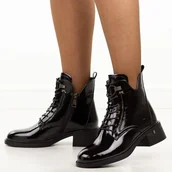 Botki damskie - Czarne lakierowane botki damskie Vinceza 58602 - miniaturka - grafika 1